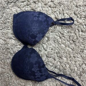 Navy Floral Lace T-Shirt Bra - Victoria secret pink